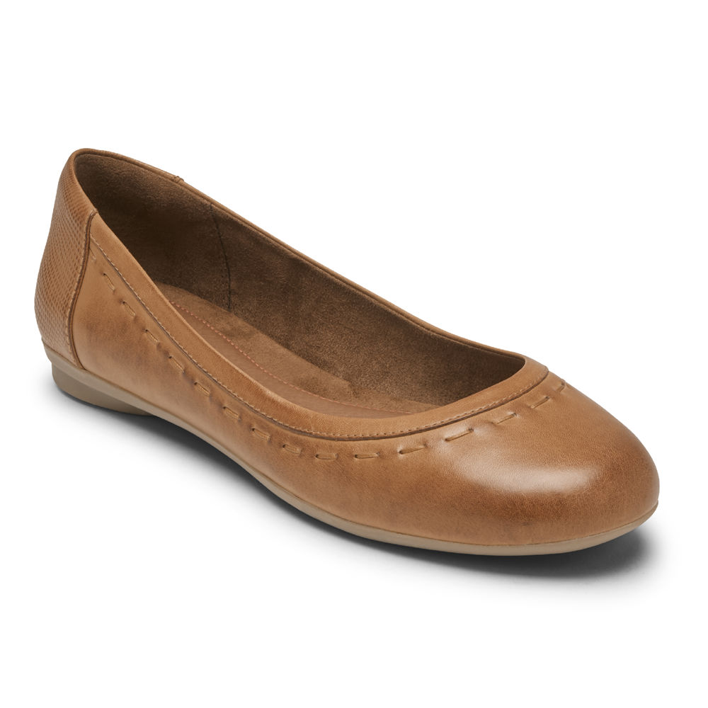 Rockport Womens Flats Brown - Cobb Hill Maiika Ballet - UK 832-GXKAFQ